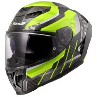 LS2 FF807 DRAGON CARBON-6K TRAX racing helma H-V-žlutá vel.M